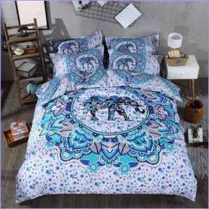 MANDALA ELEPHANT blue duvet cover