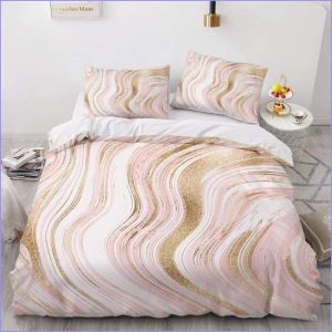 Rose marble duvet cover