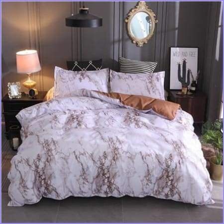 Luxury Taupe Marble Duvet Cover