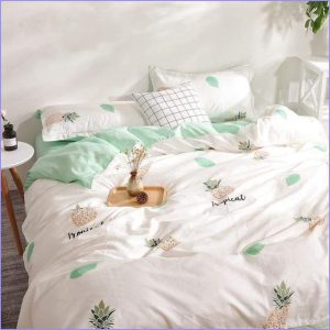 Modern duvet cover - pineapple and tropic