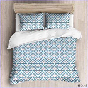 Modern Duvet Cover - Gray and Blue Squares