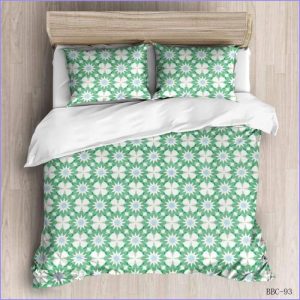 Modern duvet cover - green flowers