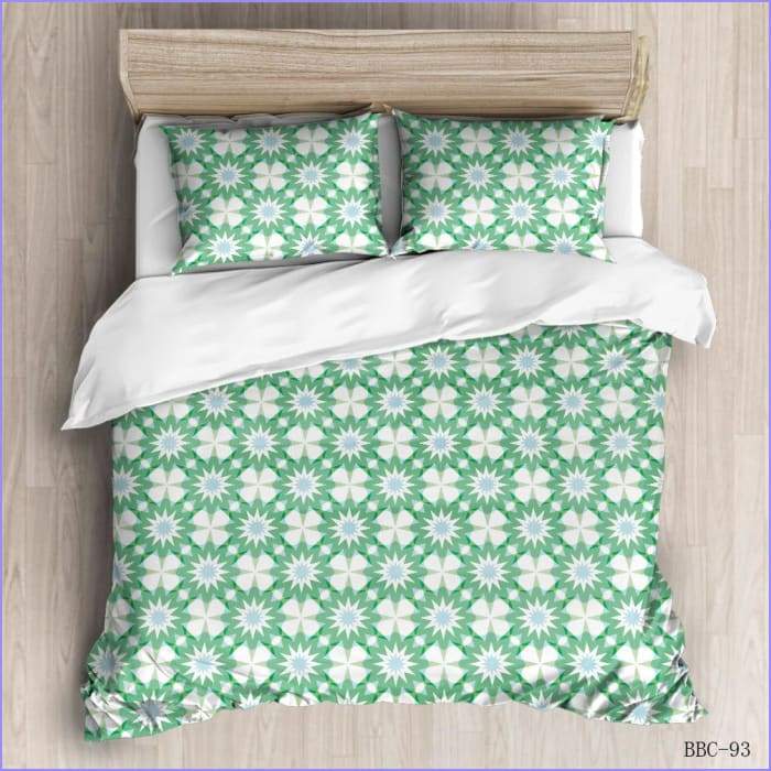 Modern duvet cover - green flowers
