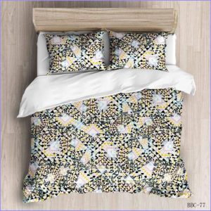 Modern duvet cover - yellow kaleidoscope