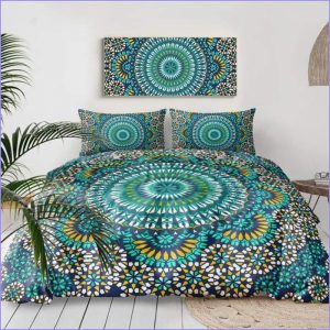 Mandala Green Mandala Duvet Cover Mosaic Green