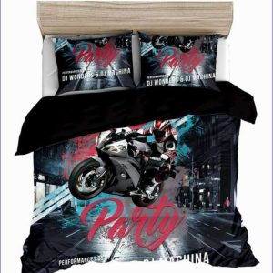 Motorcycle pattern duvet cover