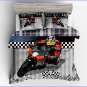 Racing motorcycle duvet cover