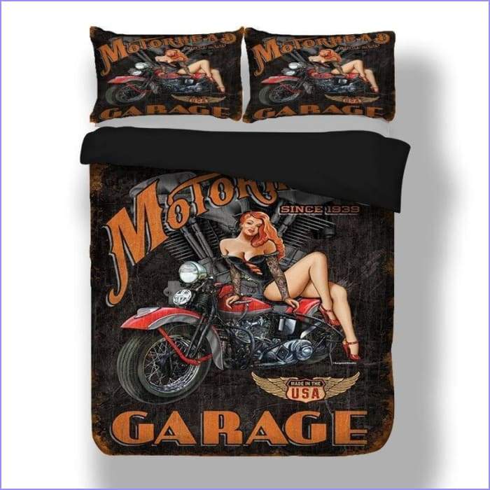 Motorcycle Duvet Cover Garage