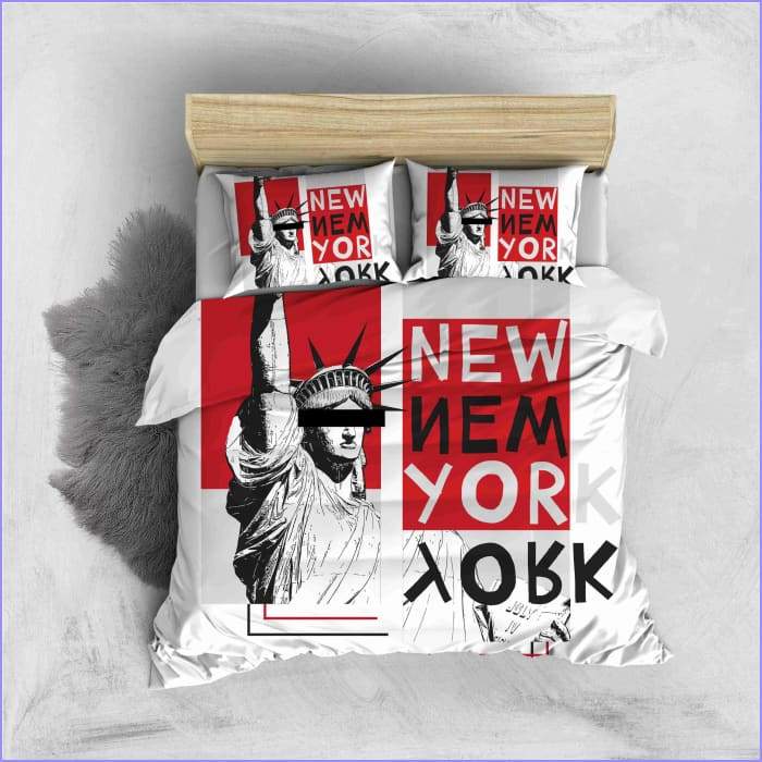New York Red Duvet Cover
