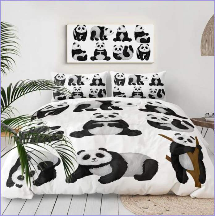 Funny panda duvet cover