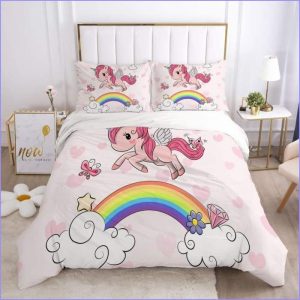 Quilt Cover Small Unicorn Manga Pink