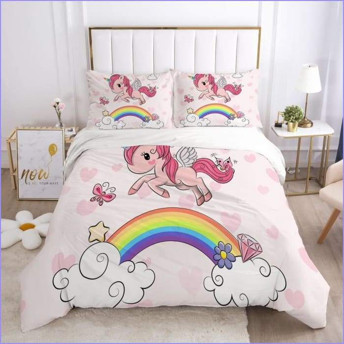 Quilt Cover Small Unicorn Manga Pink