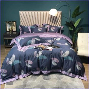 Tricolor feather duvet cover