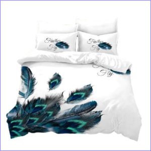 Multiple Peacock Feathers Duvet Cover