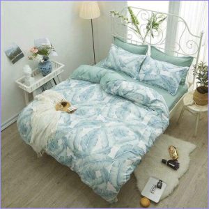 Green feather duvet cover