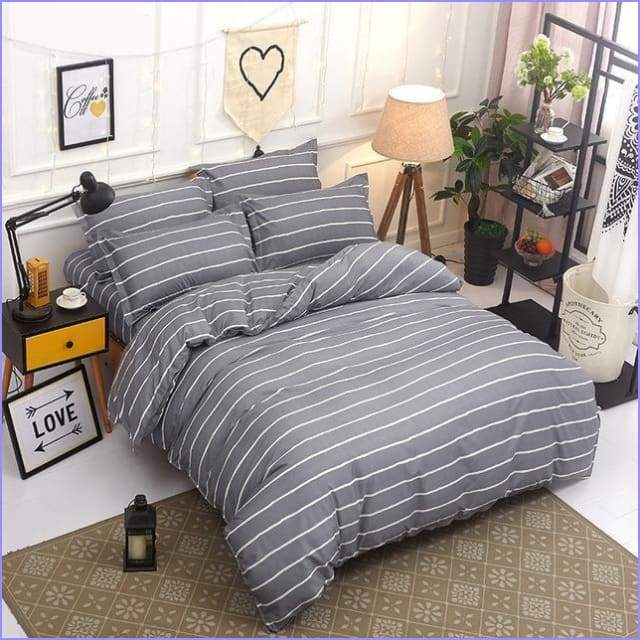Duvet cover </br> gray striped