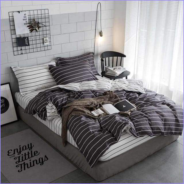 Reversible striped duvet cover - Image 3