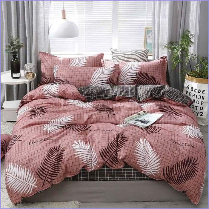 Pink quilt cover palm