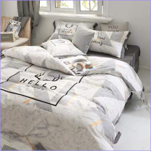 Scandinavian duvet cover - hello