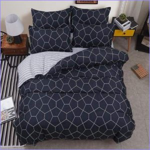 Scandinavian Duvet Cover Black Hexagons