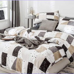 Scandinavian Duvet Cover - Beige Mosaic