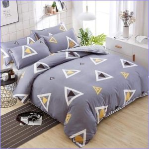Scandinavian duvet cover patterns gray triangles