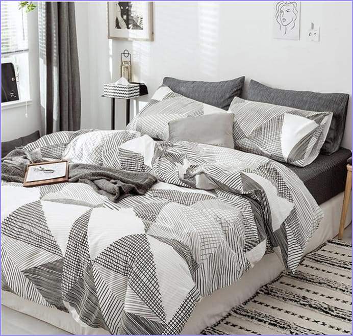 Scandinavian duvet cover - gray shades