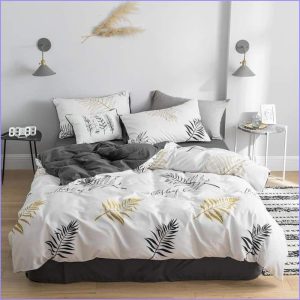 Scandinavian duvet cover - golden palm