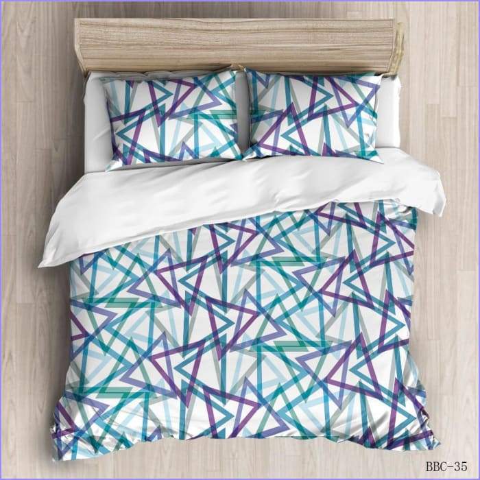 Scandinavian duvet cover - mixed triangles
