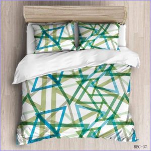 Scandinavian duvet cover - green triangles
