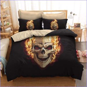 Duvet cover Death head drawing