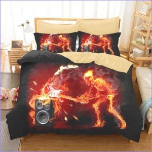 Duvet cover Hardrock dead head on fire