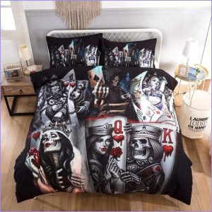 Duvet cover Death head poker face