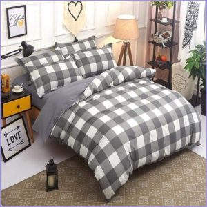 Gray Vichy Duvet Cover